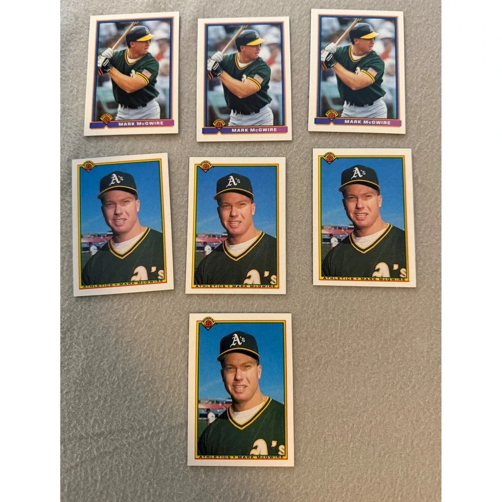 Mark McGwire Bowman Baseball Card Lot of 7 Oakland A's 1989 1990 Raw Vintage